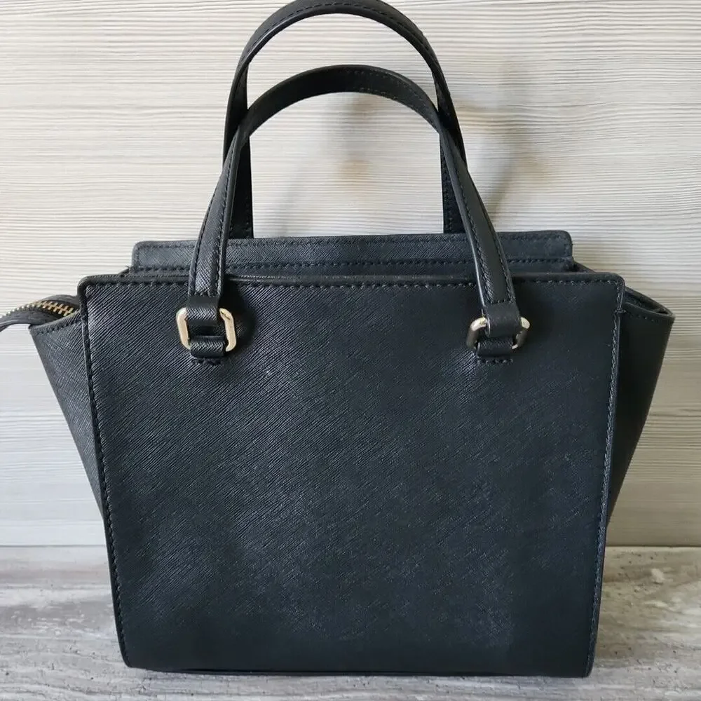 Kate Spade New York‎ Laurel Way Jeweled Small Hadlee Handbag + Wallet Black EUC